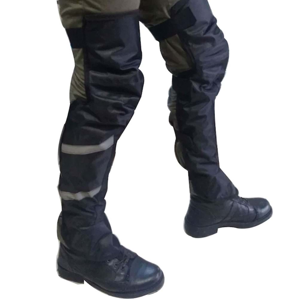 ARMODE DİZ RÜZGARLIĞI GİYİLEBİLİR PELUŞLU - SİYAH - L