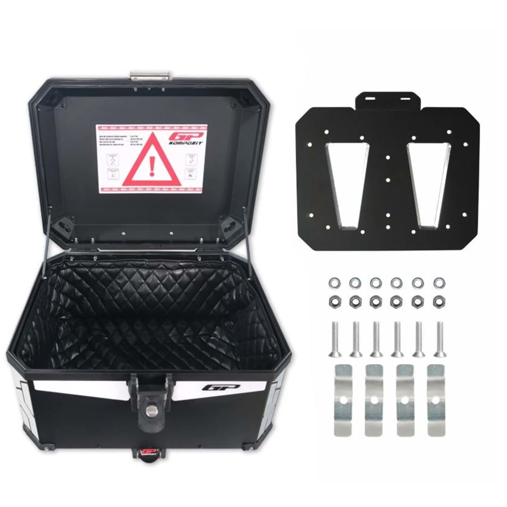 GP KOMPOZİT UNİVERSAL 45 LT ALÜMİNYUM MOTOSİKLET ÇANTASI SİYAH