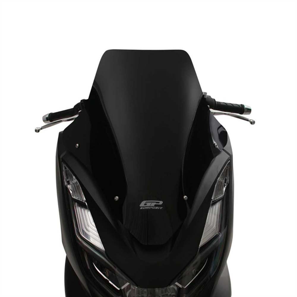 GP KOMPOZİT HONDA PCX 125 / 150 2021-2024 UYUMLU SPOR ÖN CAM SİYAH 55CM