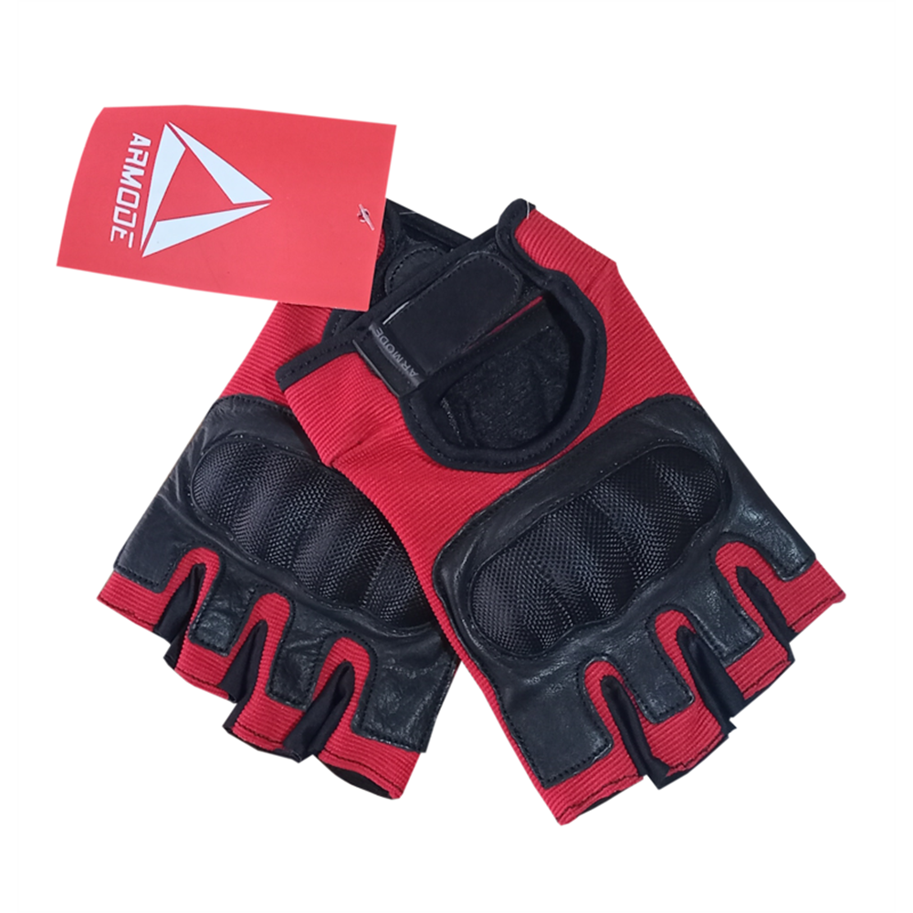 ARMODE ELDİVEN MOTOR KORUMALI PARMAKSIZ MG014P KIRMIZI - XL