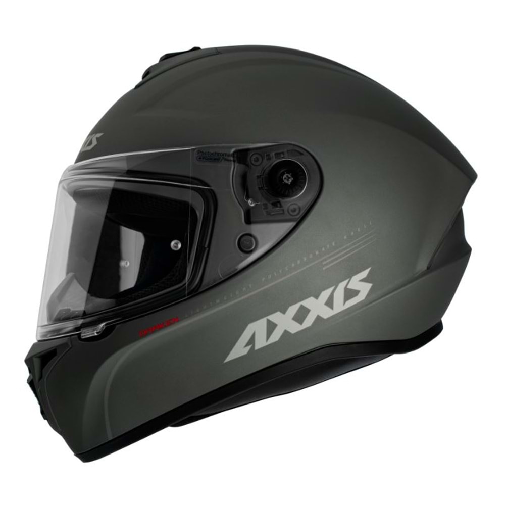 AXXIS DRAKEN SOLID FULL FACE KAPALI KASK MAT GRİ