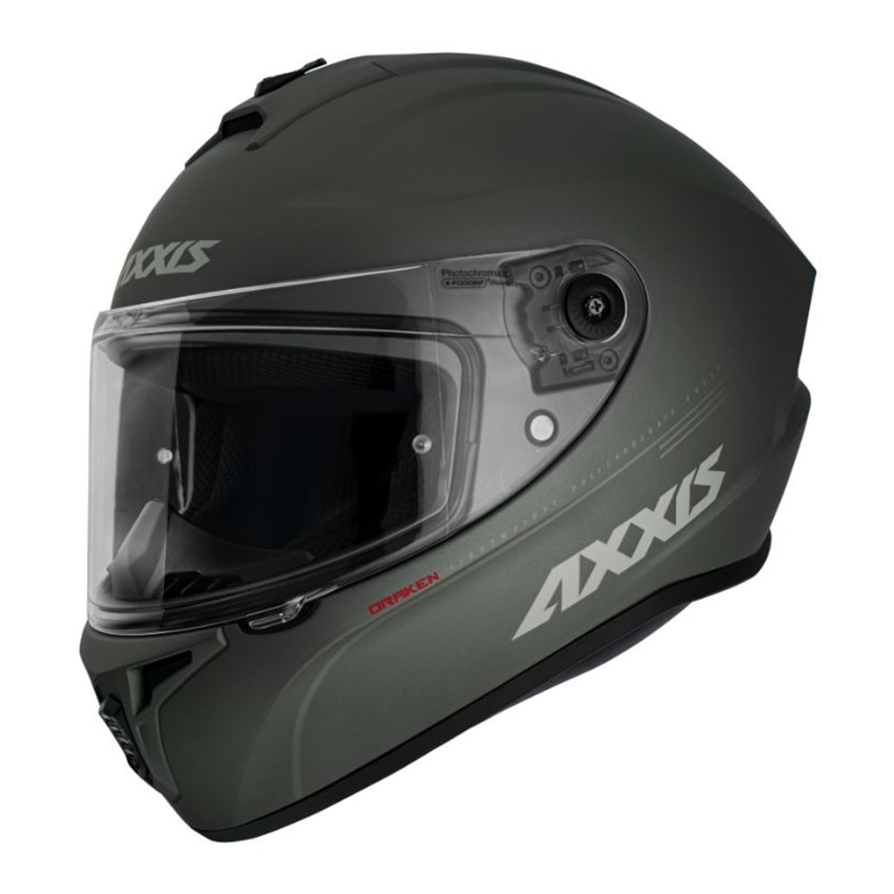 AXXIS DRAKEN SOLID FULL FACE KAPALI KASK MAT GRİ
