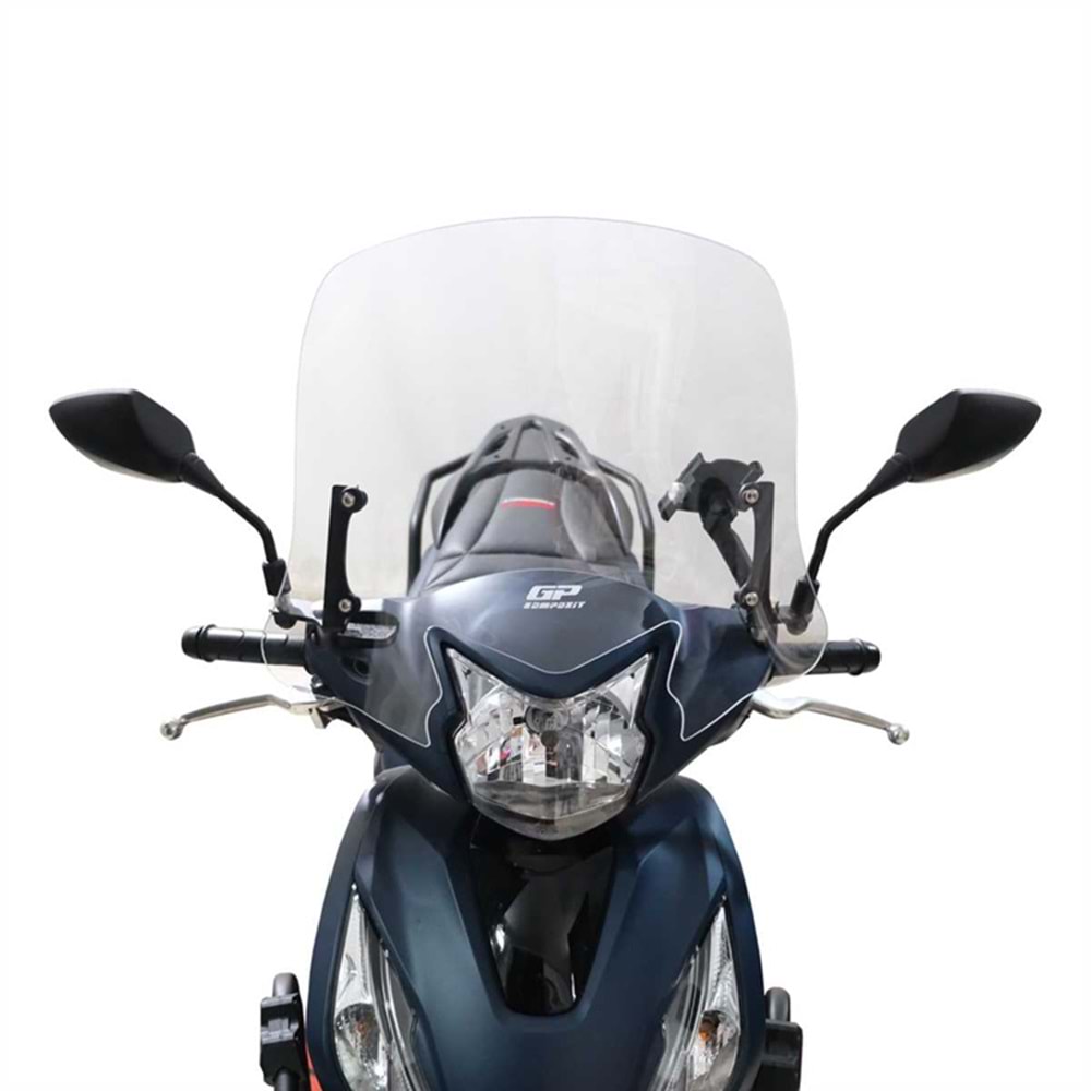 GP KOMPOZİT HONDA DİO 2021-2024 UYUMLU KISA ÖN CAM ŞEFFAF 41CM