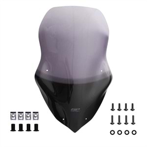 GP KOMPOZİT SYM JET 14 2017-2024 UYUMLU BASKILI ÖN CAM FÜME 65CM