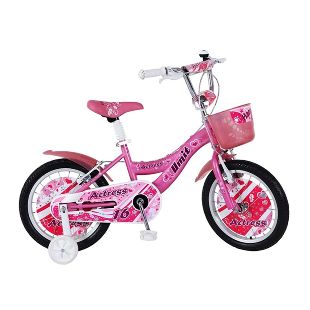 ÜMİT BİSİKLET ACTRESS 16 JANT ÇOCUK BİSİKLETİ - PEMBE/BEYAZ - 16 JANT